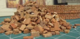DUDUŚ 35004 Gipsowe cegiełki modelarskie ciemne barwione 1000+